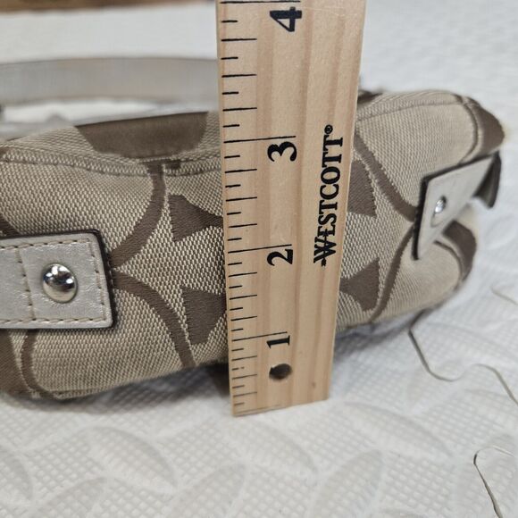 Coach Zoe Signature Logo Small Baguette Shoulder Bag Brown Silver Y2K Twee Luxe - Picture 13 of 13